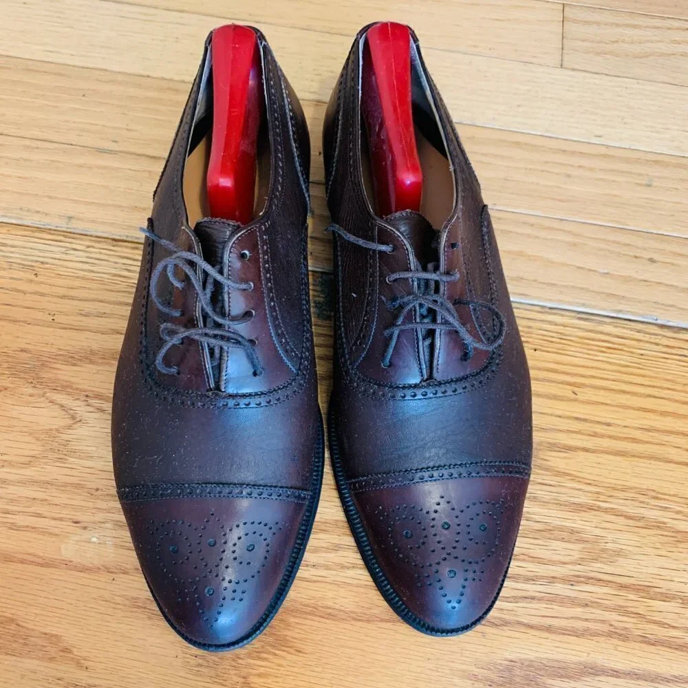 M By Bruno Magli Leather Cap Toe Oxford Men's Shoes Made In Italy